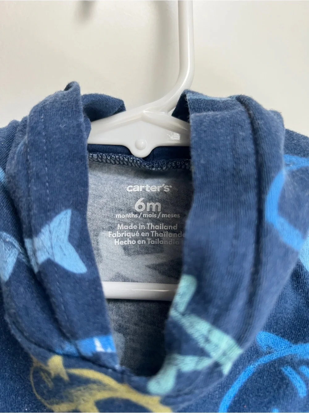 Carter’s Shark Hooded Romper | 6 Months Sleeveless Summer One Piece